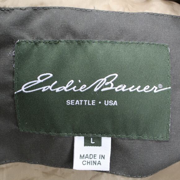 Eddie Bauer Green Goose Down Puffer Jacket Size Large Full Zip - Picture 6 of 8